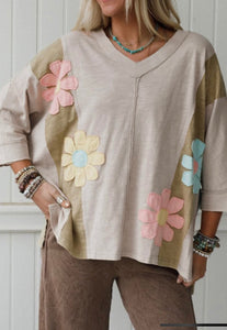 Green Oversized Flower Shirt