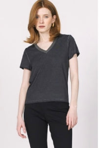 Black V Neck Tee
