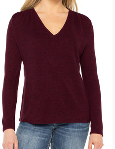 Maroon V neck Tee