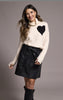 Turtleneck High Low Intarsia Sweater