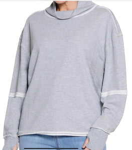 Gray turtleneck Top