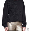 Black Floral with Gold Beads Sweatshirt