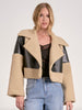 Black and Beige Color Block Jacket