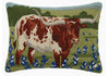 Longhorn in the Bluebonnets Pillow