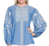 Embroidered Chambray Long Sleeve