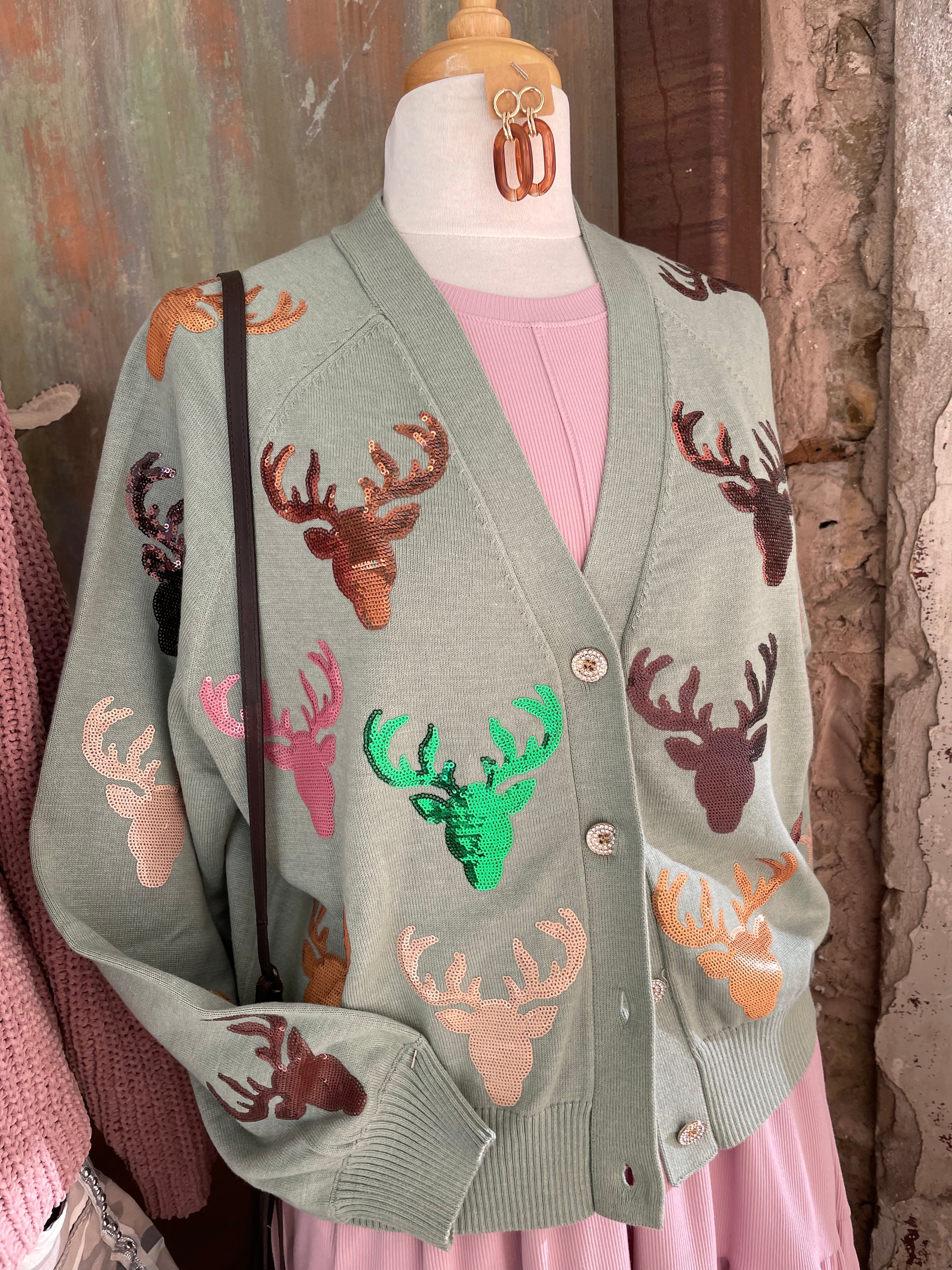 Queen of sparkles deer sweater