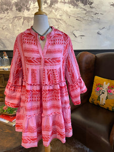 Aztec Red & Pink Dress