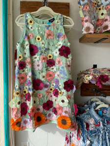 Dress with floral appliqué