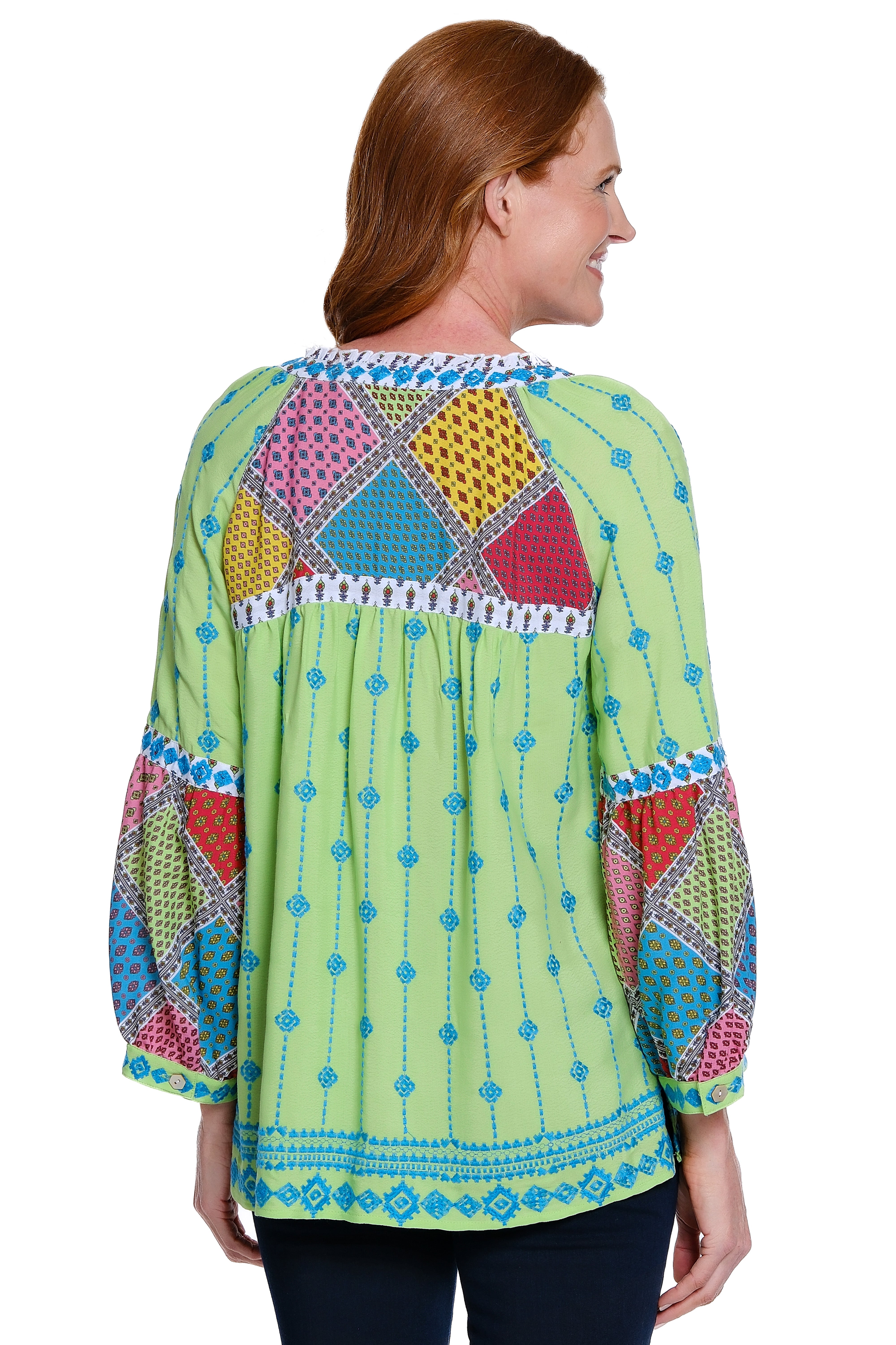 Mixed Print Tunic - 3/4 sleeve
