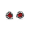 Shimmer Red Heart Mini Post Earrings