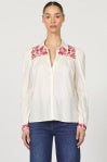 Classic White with Red Embroidery
