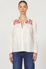Classic White with Red Embroidery