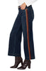 Velvet Trim Wide Leg Jean